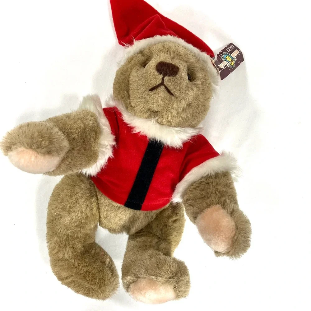 Gund Bialosky Teddy Bear Brown Vintage 1982‎ Christmas Santa Hat Vest Plush
